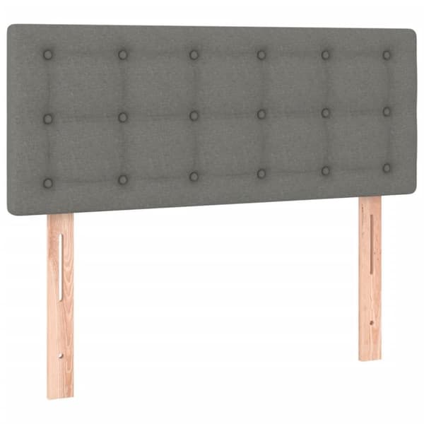 vidaXL sengegavl med LED-lys 90x5x78/88 cm stof mørkegrå