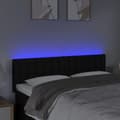 Miniatyrbillede 3 af 6: vidaXL sengegavl med LED-lys 144x5x78/88 cm stof sort