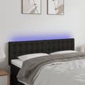 Miniatyrbillede 2 af 6: vidaXL sengegavl med LED-lys 144x5x78/88 cm stof sort