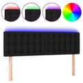 Miniatyrbillede 1 af 6: vidaXL sengegavl med LED-lys 144x5x78/88 cm stof sort