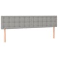 Miniatyrbillede 4 af 6: vidaXL sengegavl med LED-lys 180x5x78/88 cm stof lysegrå