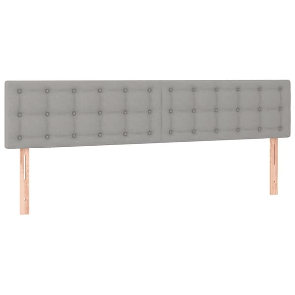vidaXL sengegavl med LED-lys 180x5x78/88 cm stof lysegrå