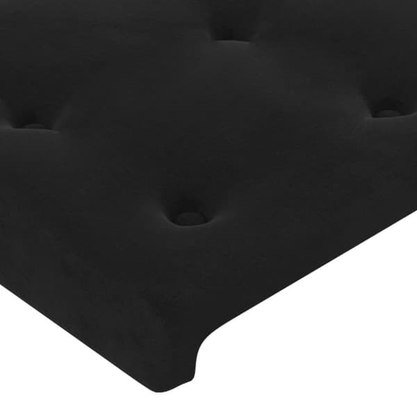 vidaXL sengegavl med LED-lys 144x5x78/88 cm fløjl sort