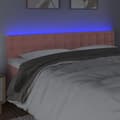 Miniatyrbillede 3 af 6: vidaXL sengegavl med LED-lys 160x5x78/88 cm velour lyserød