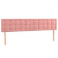 Miniatyrbillede 4 af 6: vidaXL sengegavl med LED-lys 160x5x78/88 cm velour lyserød