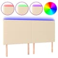 Miniatyrbillede 1 af 6: vidaXL sengegavl med LED-lys 160x5x118/128 cm stof cremefarvet