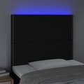 Miniatyrbillede 3 af 6: vidaXL sengegavl med LED-lys 90x5x118/128 cm stof sort