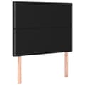 Miniatyrbillede 4 af 6: vidaXL sengegavl med LED-lys 90x5x118/128 cm stof sort