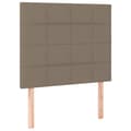 Miniatyrbillede 4 af 6: vidaXL sengegavl med LED-lys 100x5x118/128 cm stof gråbrun