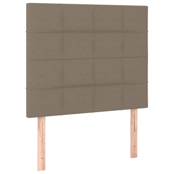 vidaXL sengegavl med LED-lys 100x5x118/128 cm stof gråbrun