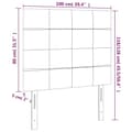 Miniatyrbillede 6 af 6: vidaXL sengegavl med LED-lys 100x5x118/128 cm stof gråbrun