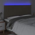 Miniatyrbillede 3 af 6: vidaXL sengegavl med LED-lys 180x5x118/128 cm stof gråbrun