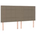 Miniatyrbillede 4 af 6: vidaXL sengegavl med LED-lys 180x5x118/128 cm stof gråbrun