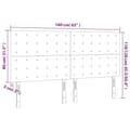 Miniatyrbillede 6 af 6: vidaXL sengegavl med LED-lys 160x5x118/128 cm kunstlæder grå