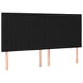 Miniatyrbild 4 av 6: vidaXL Sänggavel LED svart 180x5x118/128 cm tyg