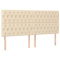 Miniatyrbillede 4 af 6: vidaXL sengegavl med LED-lys 180x7x118/128 cm stof cremefarvet