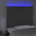 Miniatyrbillede 3 af 6: vidaXL sengegavl med LED-lys 100x7x118/128 cm fløjl mørkegrå