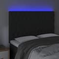 Miniatyrbillede 3 af 6: vidaXL sengegavl med LED-lys 160x7x118/128 cm fløjl sort