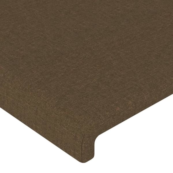 vidaXL sengegavl med LED-lys 83x16x78/88 cm stof mørkebrun