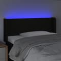 Miniatyrbillede 4 af 6: vidaXL sengegavl med LED-lys 103x16x78/88 cm stof sort