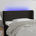 Miniatyrbillede 2 af 6: vidaXL sengegavl med LED-lys 103x16x78/88 cm stof sort