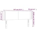 Miniatyrbillede 6 af 6: vidaXL sengegavl med LED-lys 147x16x78/88 cm stof mørkebrun
