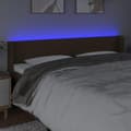 Miniatyrbillede 4 af 6: vidaXL sengegavl med LED-lys 183x16x78/88 cm stof mørkebrun