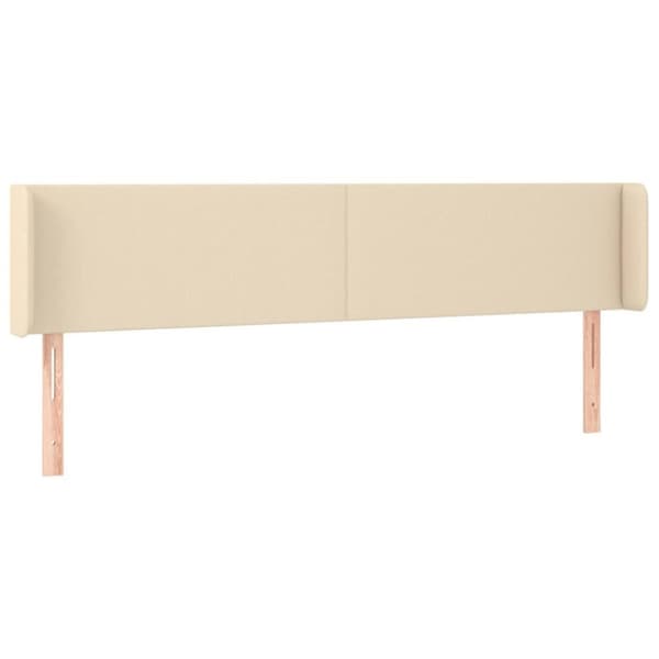vidaXL sengegavl med LED-lys 163x16x78/88 cm stof cremefarvet