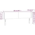 Miniatyrbillede 6 af 6: vidaXL sengegavl med LED-lys 203x16x78/88 cm stof sort