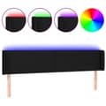 Miniatyrbillede 1 af 6: vidaXL sengegavl med LED-lys 203x16x78/88 cm stof sort
