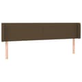 Miniatyrbillede 3 af 6: vidaXL sengegavl med LED-lys 203x16x78/88 cm stof mørkebrun