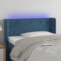 Miniatyrbillede 6 af 6: vidaXL sengegavl med LED-lys 103x16x78/88 cm fløjl mørkeblå