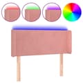 Miniatyrbillede 1 af 6: vidaXL sengegavl med LED-lys 103x16x78/88 cm fløjl lyserød