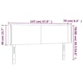 Miniatyrbillede 6 af 6: vidaXL sengegavl med LED-lys 147x16x78/88 cm fløjl lyserød