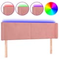 Miniatyrbillede 1 af 6: vidaXL sengegavl med LED-lys 147x16x78/88 cm fløjl lyserød