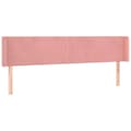 Miniatyrbillede 3 af 6: vidaXL sengegavl med LED-lys 163x16x78/88 cm fløjl lyserød