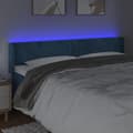 Miniatyrbillede 4 af 6: vidaXL sengegavl med LED-lys 203x16x78/88 cm fløjl mørkeblå