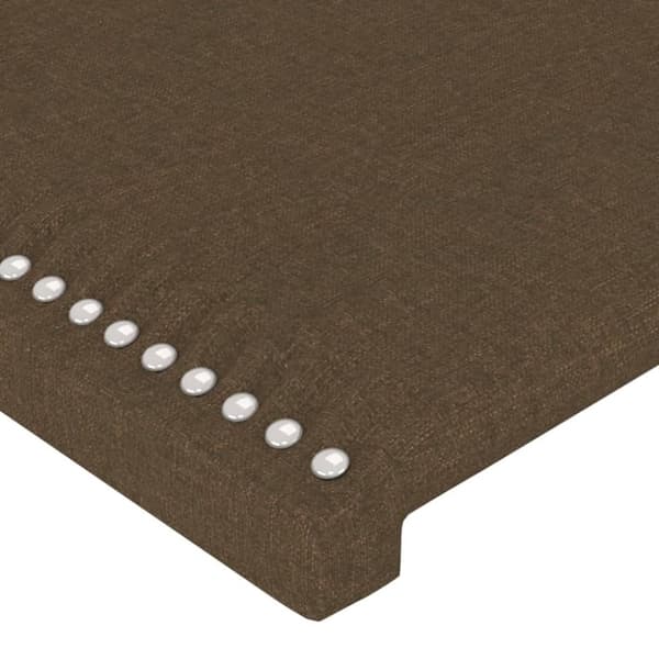 vidaXL sengegavl med LED-lys 83x16x78/88 cm stof mørkebrun