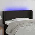 Miniatyrbillede 2 af 6: vidaXL sengegavl med LED-lys 103x16x78/88 cm stof sort