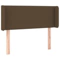 Miniatyrbillede 3 af 6: vidaXL sengegavl med LED-lys 93x16x78/88 cm stof mørkebrun