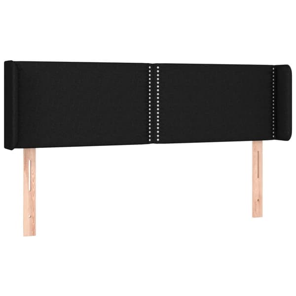 vidaXL sengegavl med LED-lys 147x16x78/88 cm stof sort