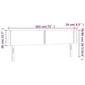 Miniatyrbillede 6 af 6: vidaXL sengegavl med LED-lys 183x16x78/88 cm stof sort