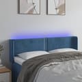 Miniatyrbild 2 av 6: vidaXL Sänggavel LED mörkblå 147x16x78/88 cm sammet