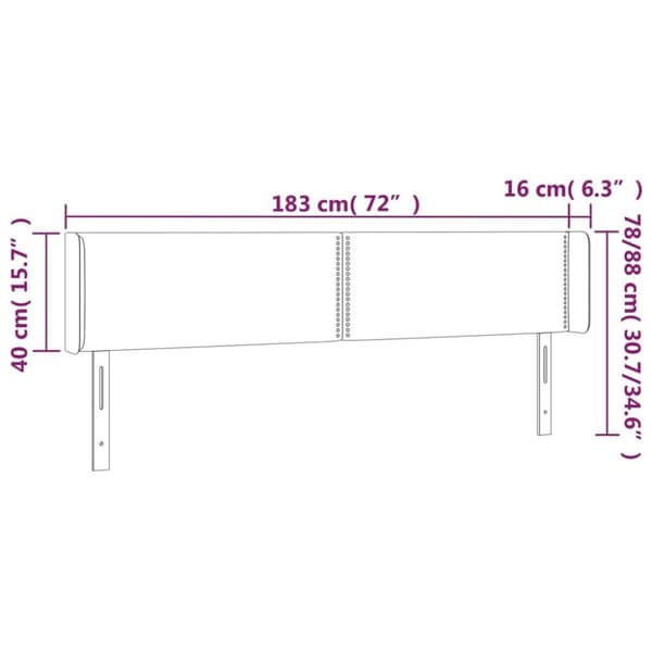 vidaXL Sänggavel LED mörkgrön 183x16x78/88 cm sammet