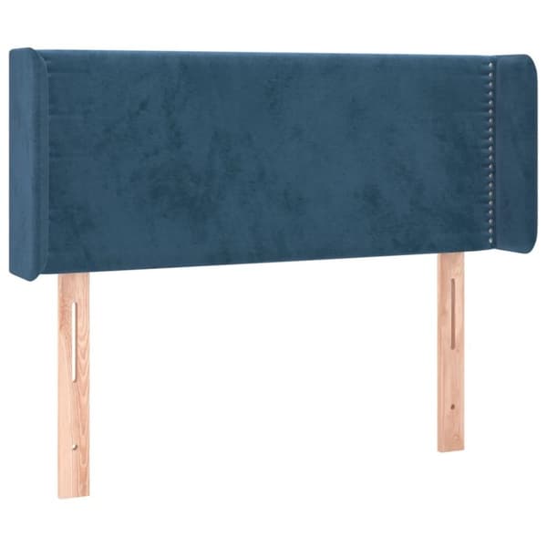 vidaXL sengegavl med LED-lys 93x16x78/88 cm fløjl Mørkeblå