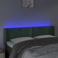 Miniatyrbillede 4 af 6: vidaXL sengegavl med LED-lys 147x16x78/88 cm fløjl mørkegrøn