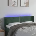 Miniatyrbillede 2 af 6: vidaXL sengegavl med LED-lys 147x16x78/88 cm fløjl mørkegrøn