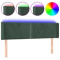 Miniatyrbillede 1 af 6: vidaXL sengegavl med LED-lys 147x16x78/88 cm fløjl mørkegrøn