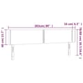 Miniatyrbillede 6 af 6: vidaXL sengegavl med LED-lys 203x16x78/88 cm fløjl lyserød