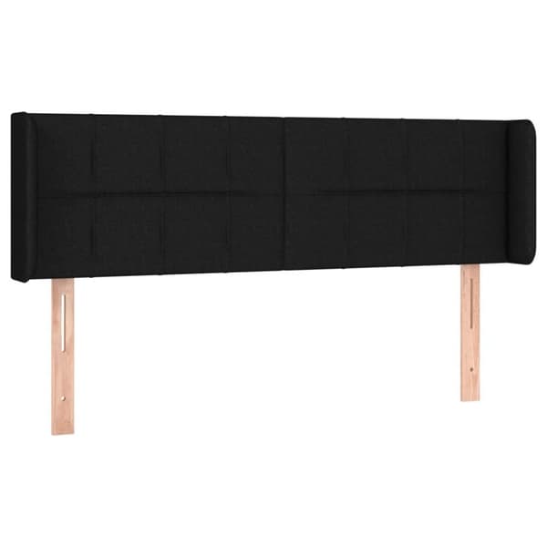 vidaXL sengegavl med LED-lys 147x16x78/88 cm stof sort